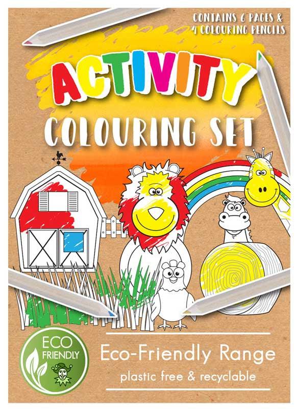 Colouring Set Eco-Friendly Activity Fun A6 14 X 10 cm