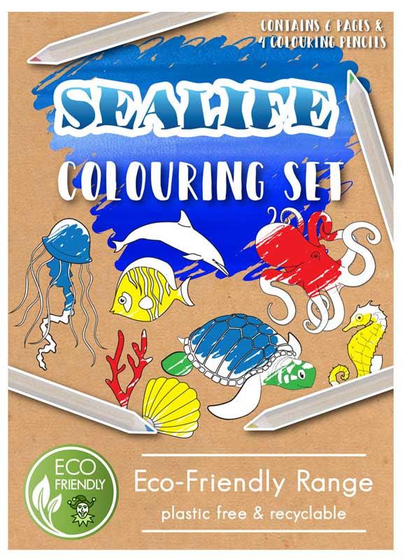 Colouring Set Eco-Friendly Sealife A6 14 X 10 cm