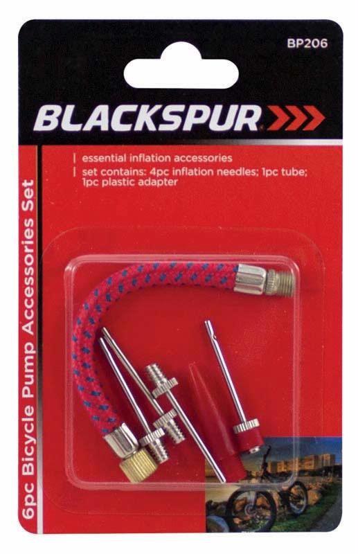 Blackspur Bicycle Pump Accessories 6Pc Set