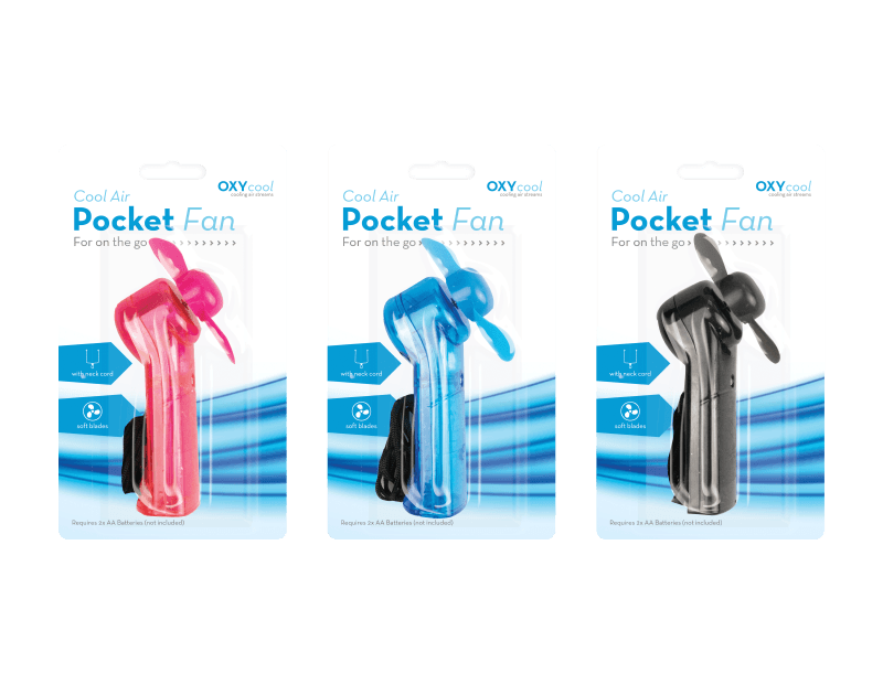 Pocket Fan with Neck Cord, Random Colour Delivery
