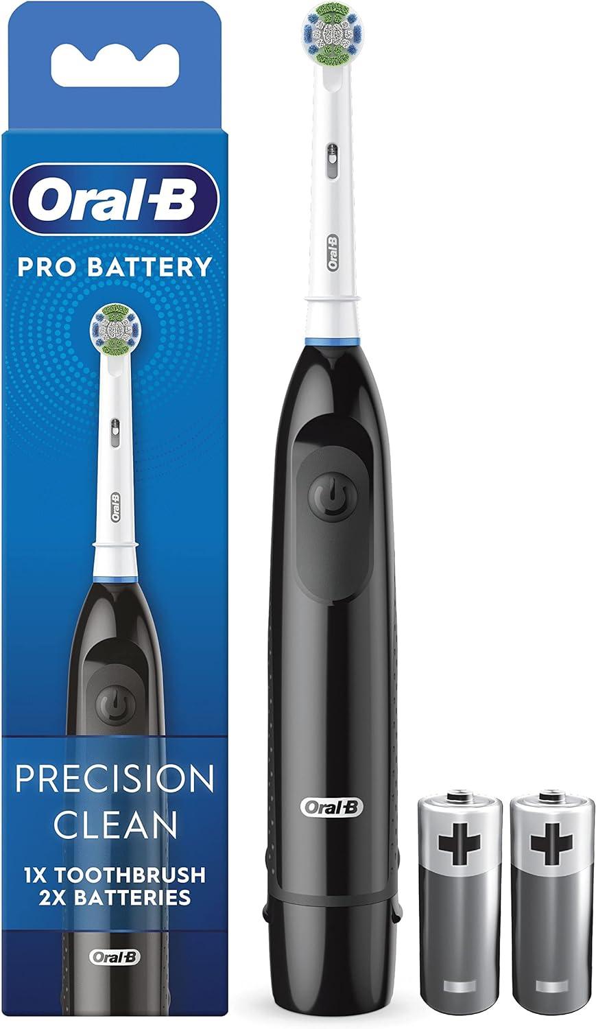Oral-B Pro Precision Clean Battery Toothbrush, 2 Batteries Included, Black