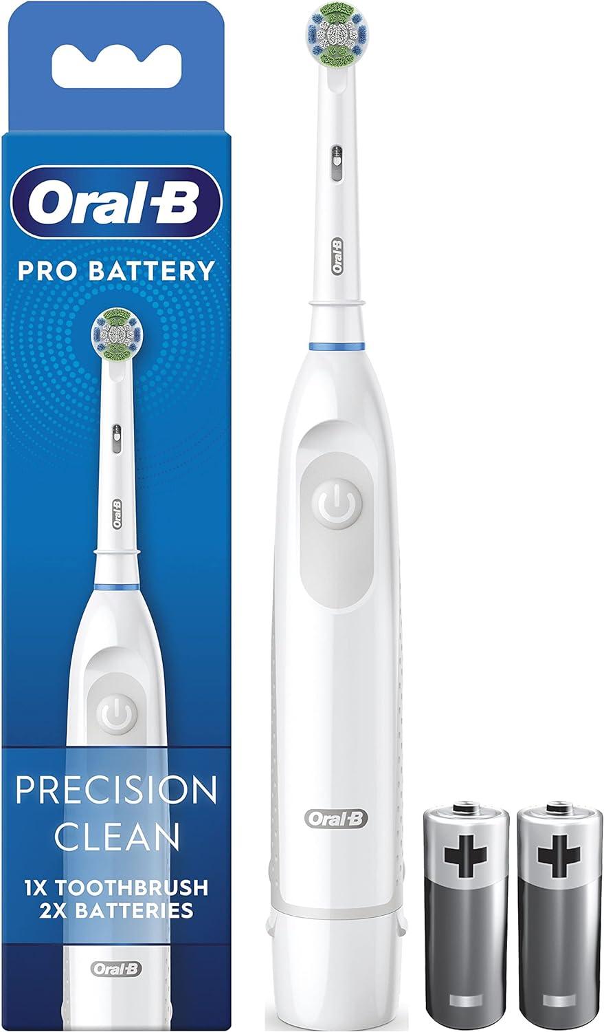 Oral-B Pro Precision Clean Battery Toothbrush, 2 Batteries Included, White