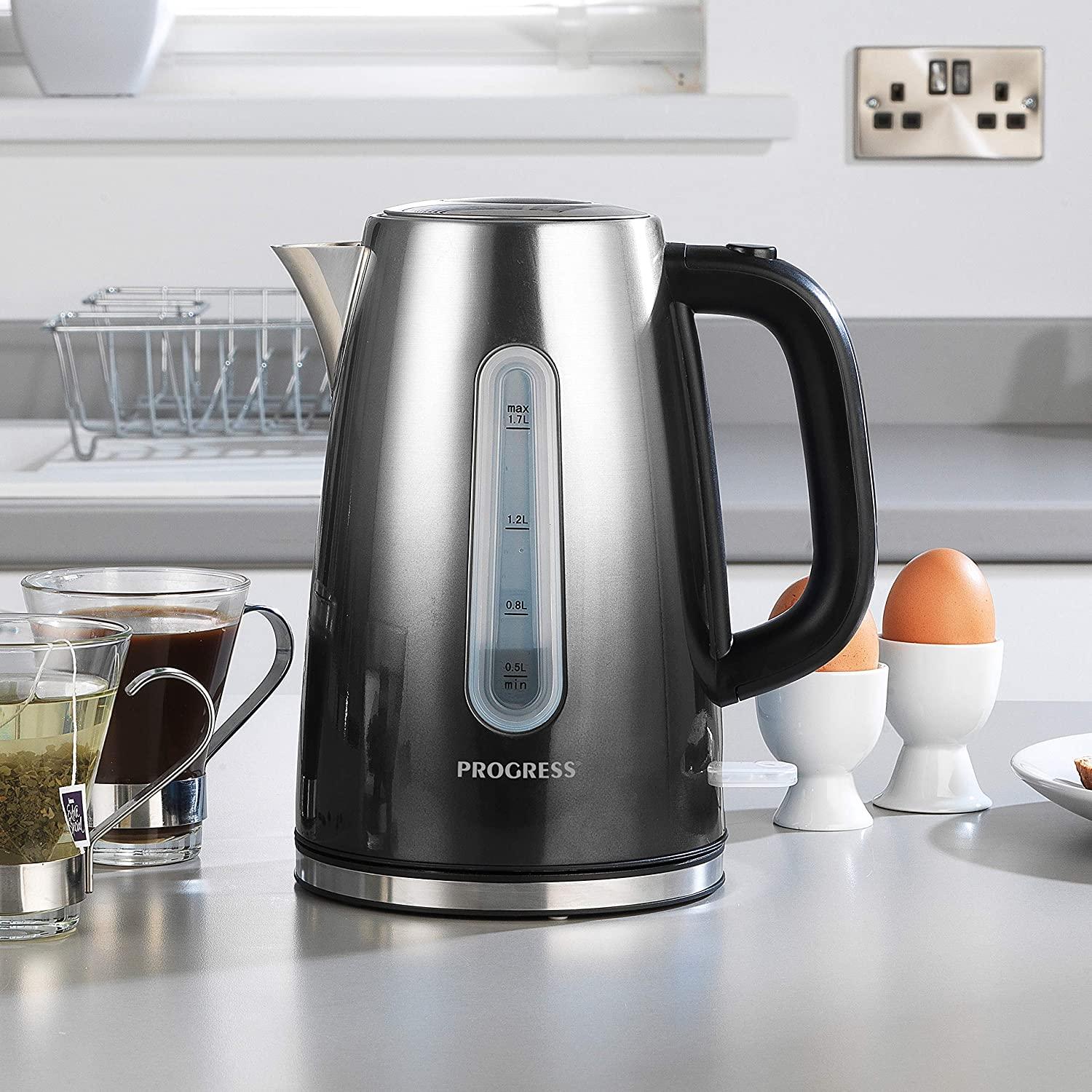 Progress Ombre Stainless Steel Kettle, 1.7 L, Black
