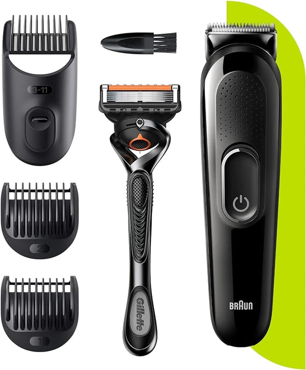 Braun 4-in-1 Face & Head Trimmer Body Groomer Kit with Gillette Razor