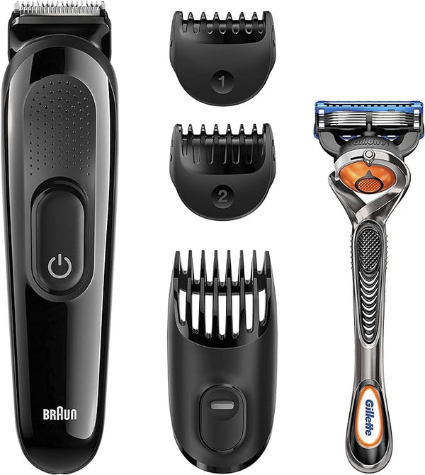 Braun 4-in-1 Face & Head Trimmer Body Groomer Kit with Gillette Razor