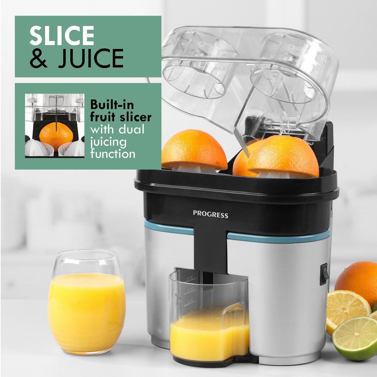 Progress Slice & Juice, Twin Electric Citrus Juicer, 500 Ml Container, 90W