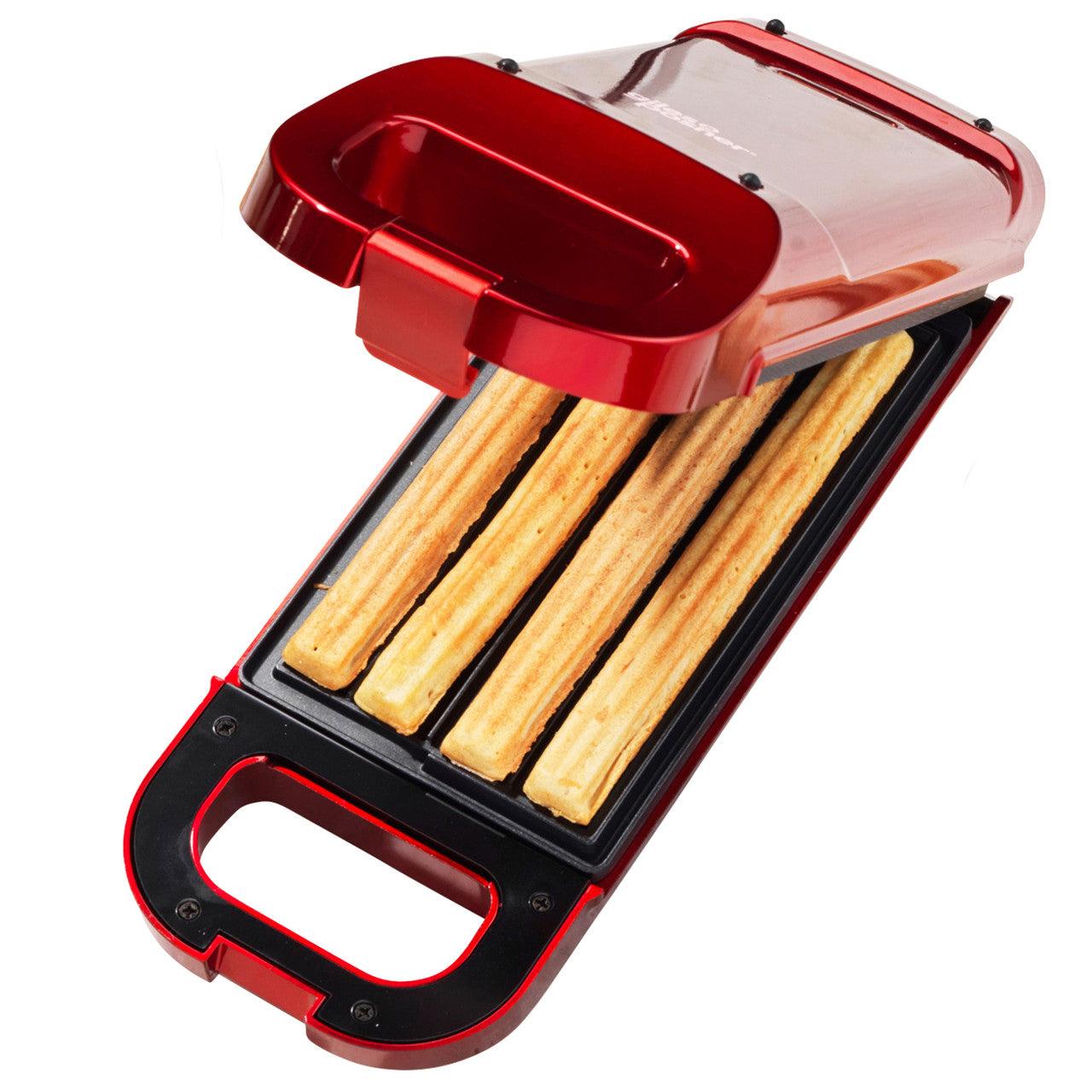 Giles & Posner Churro Maker, Cook 4 Churros at Once, Non- Stick Plates, 750 W