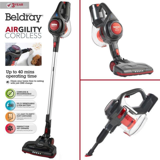 Beldray Airgility Cordless Quick Vac Lite Multi-Surface Vacuum Cleaner, 1.2 L Dust Container