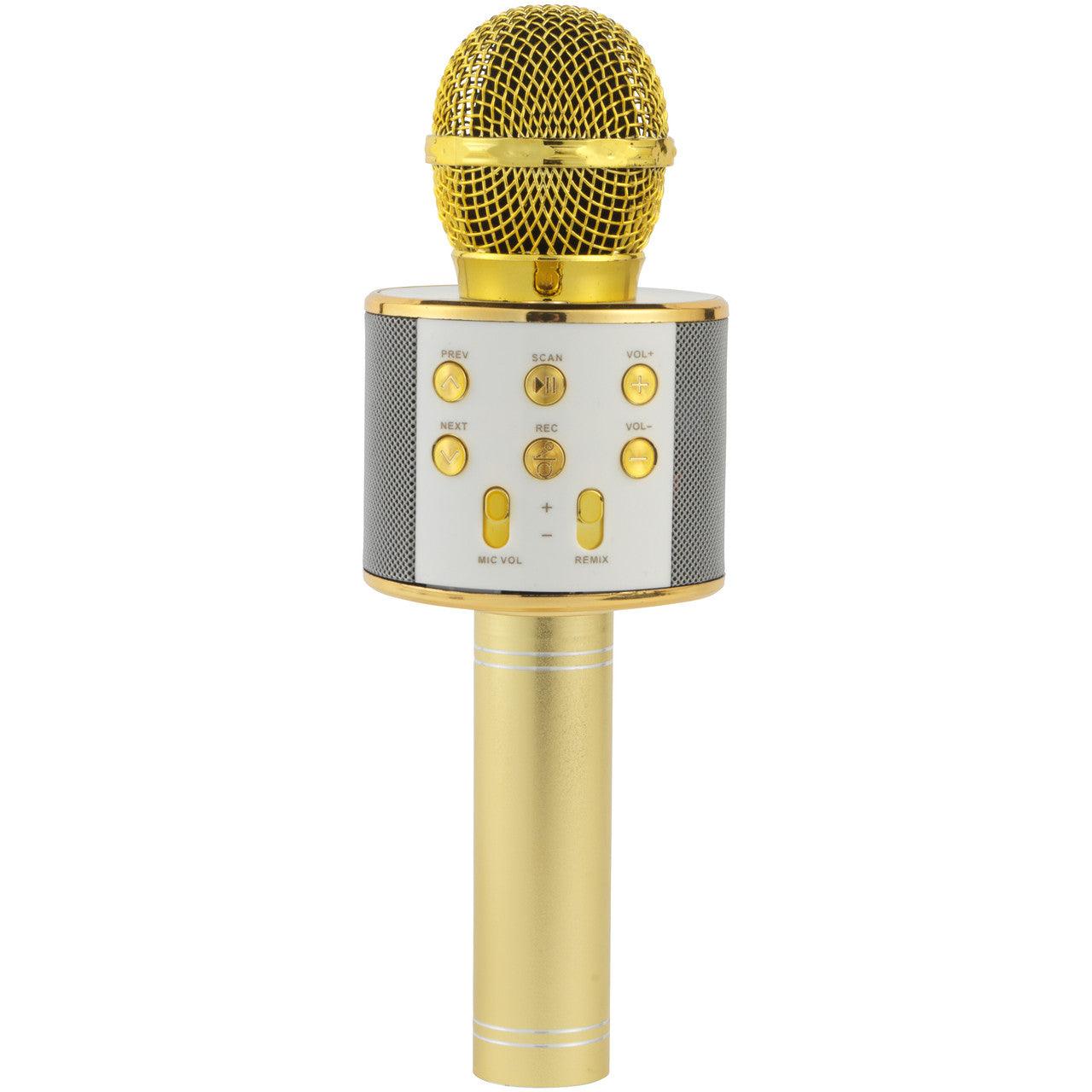 Intempo Wireless Karaoke Microphone Speaker, White/Gold
