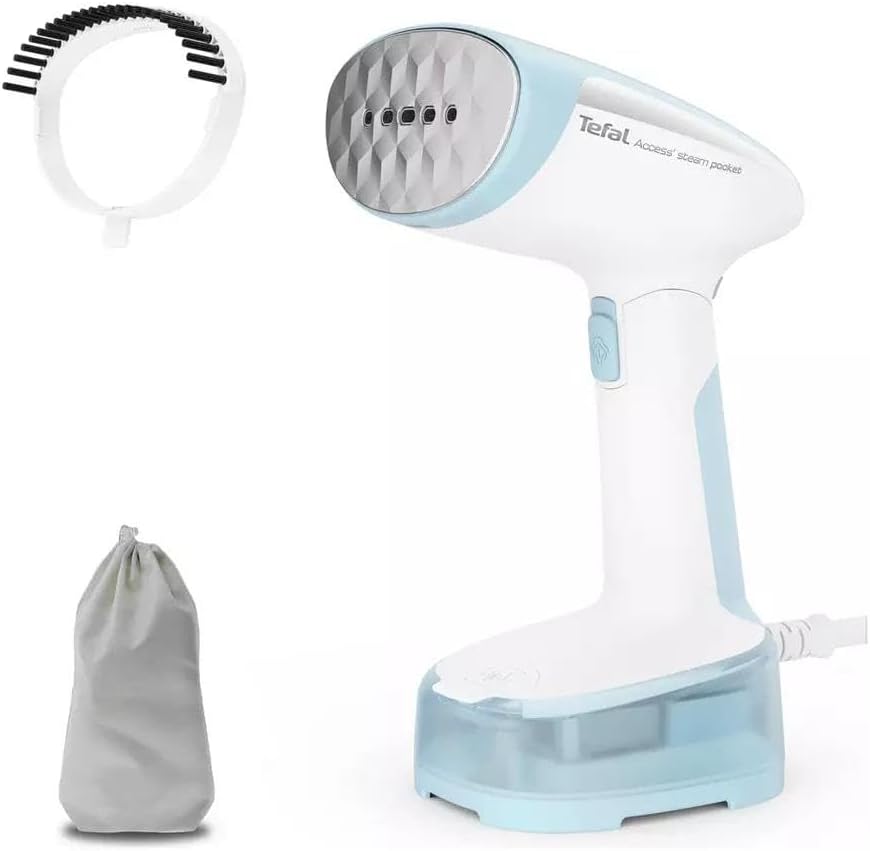 Tefal Access’ Steam Pocket Compact 1300W Handheld Garment Steamer with Foldable Head and Quick Heat-Up for On-the-Go Crease Removal