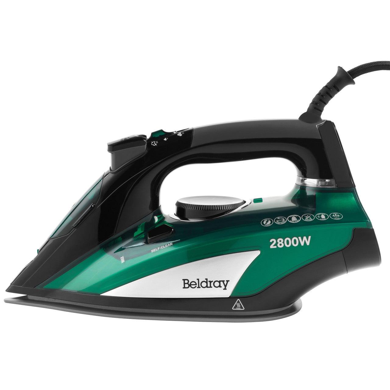 Beldray Rapid Glide Pro Steam Iron – Traditional Vertical Iron with Ceramic Soleplate, Variable Temperature Control, 400 ml Water Tank, 2.5M Power Cord, Easy Grip Handle, Anti-Drip Function