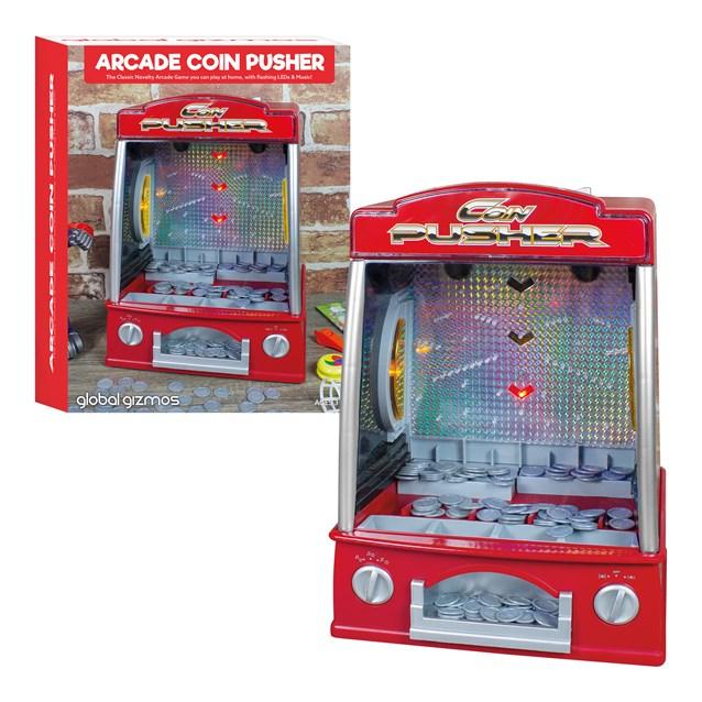 Fairground Coin Pusher Includes Bag Novelty Coins. 4 LED Lights. Music