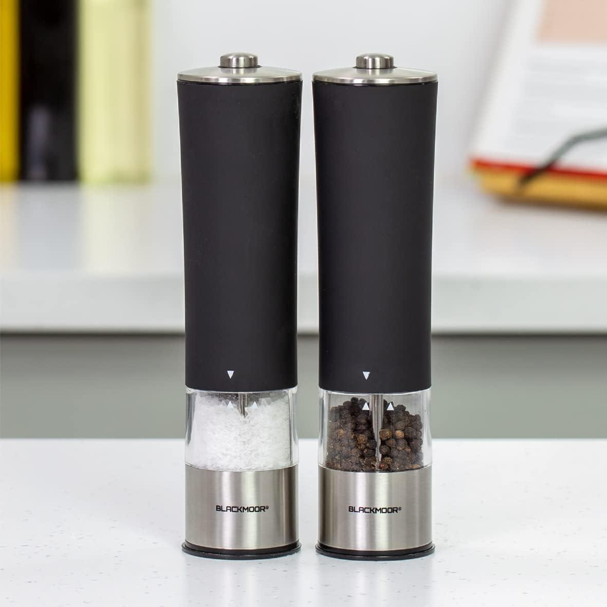 Blackmoor Electric Salt and Pepper Mill Set Black