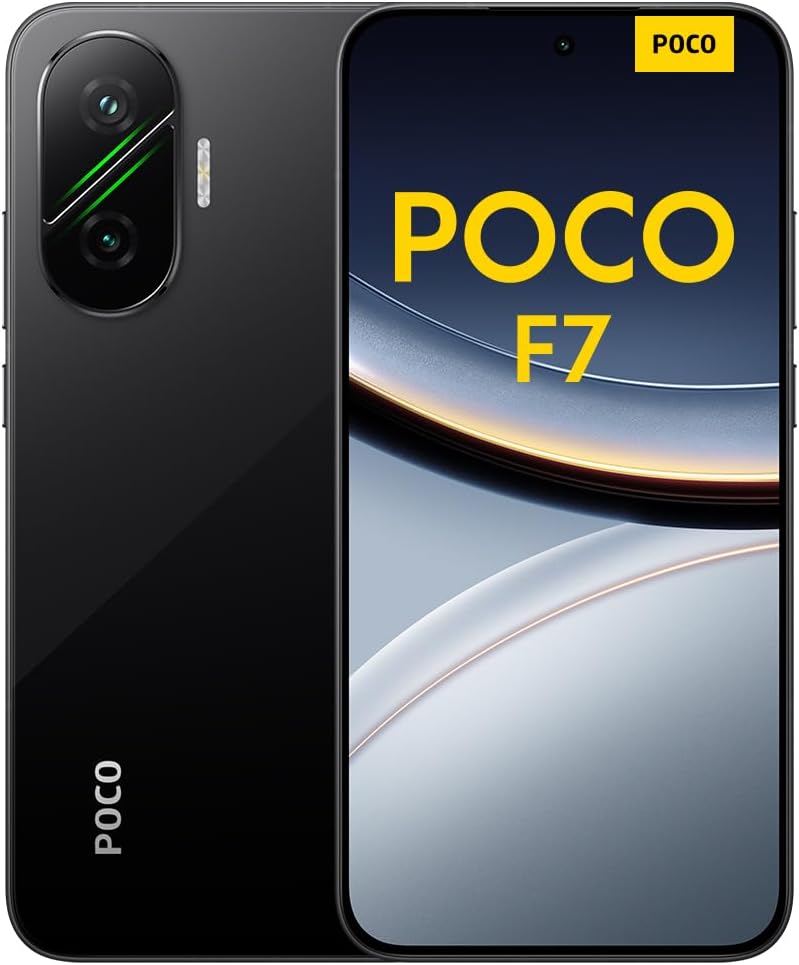 Xiaomi POCO F7 Smartphone, 12+512GB, Black, Flagship Snapdragon® 8s Gen 4, 6500mAh battery, 50MP Sony camera with OIS, 6.83" 1.5K 120Hz AMOLED display