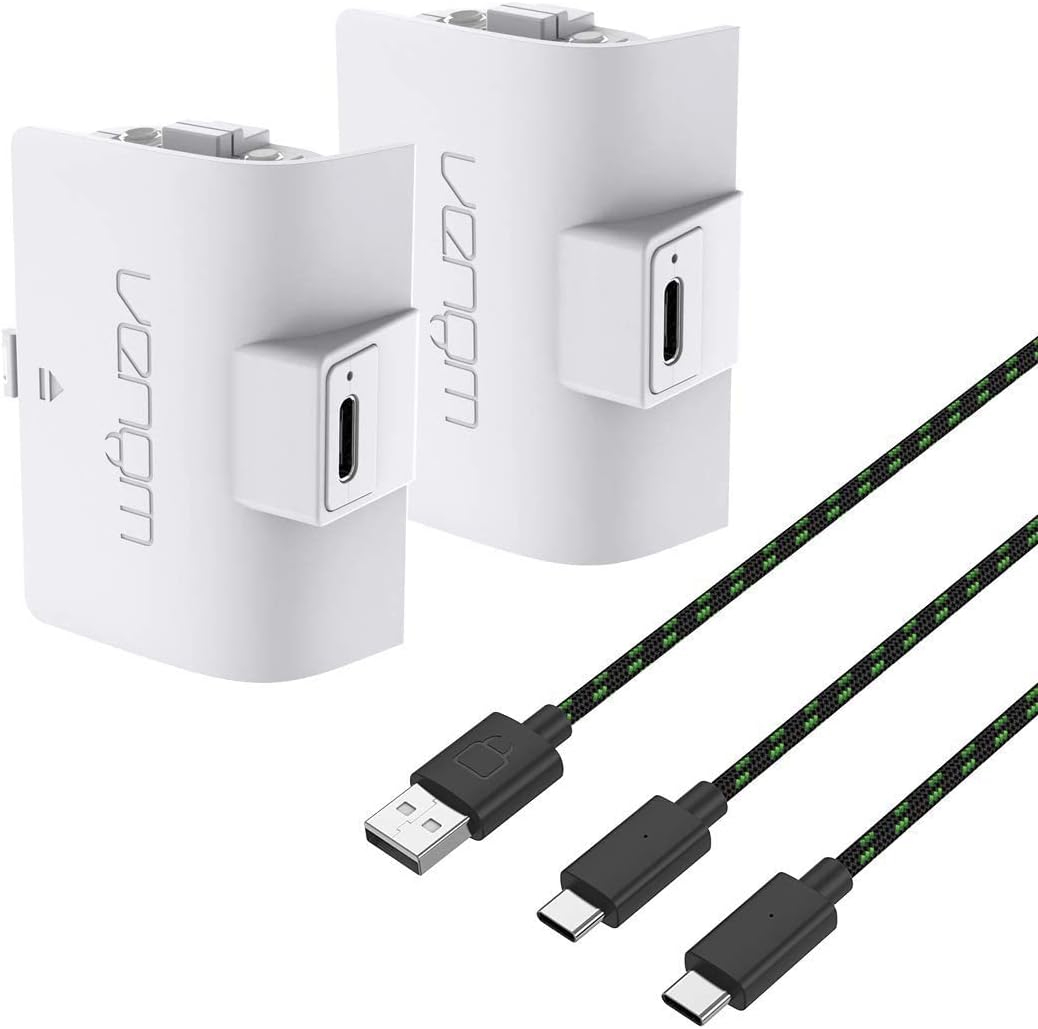 Venom High Capacity 1100mAh Rechargeable Battery Twin Pack - White (Xbox Series X & S/Xbox One)