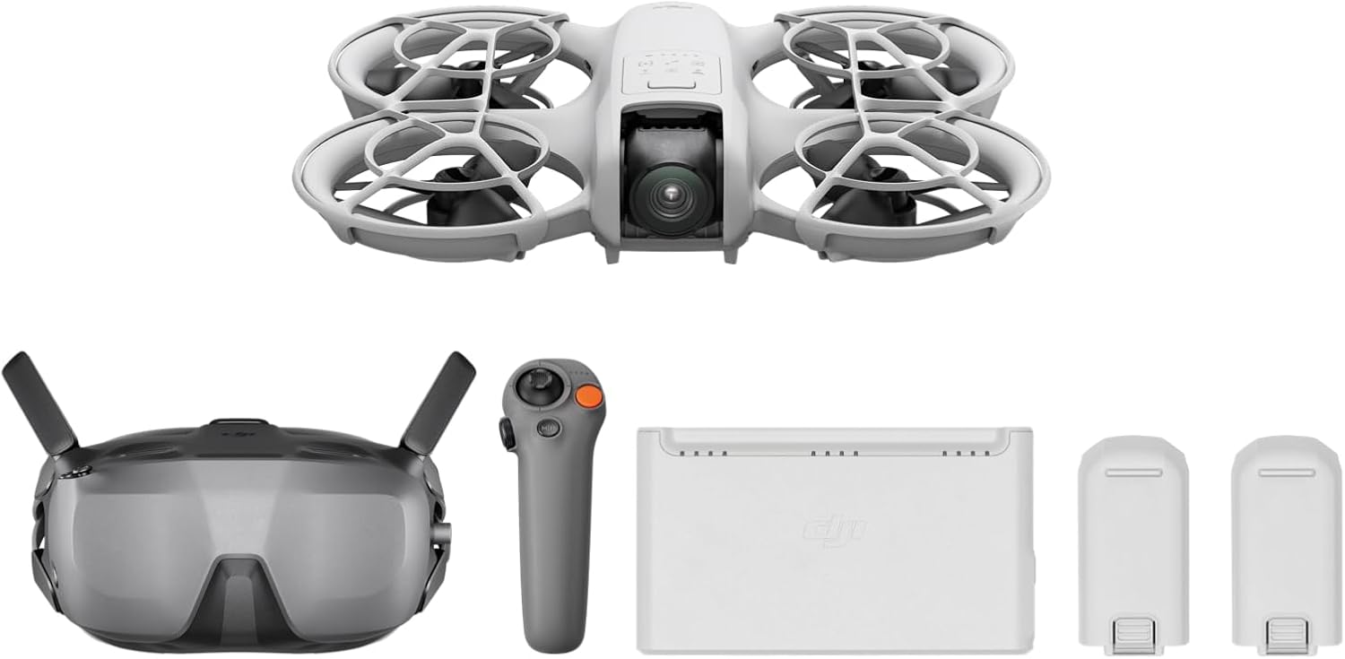 DJI Neo MOTION Fly More Combo, Mini Drone with 4K UHD Camera for Adults, 135g Self Flying Drone that Follows You, Palm Takeoff, AI Subject Tracking, QuickShots, with RC Motion 3 and 3 Batteries