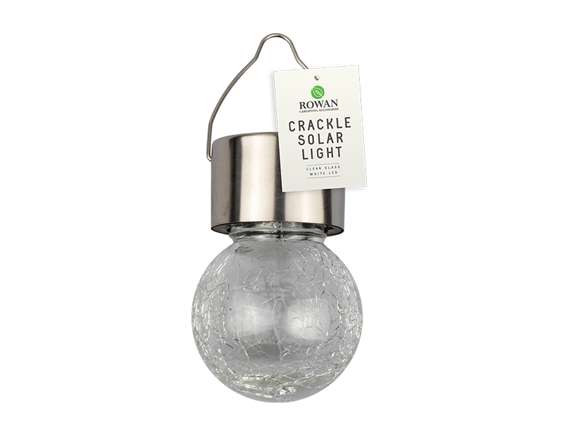 Solar Clear Glass Crackle Ball Light, 1 Piece