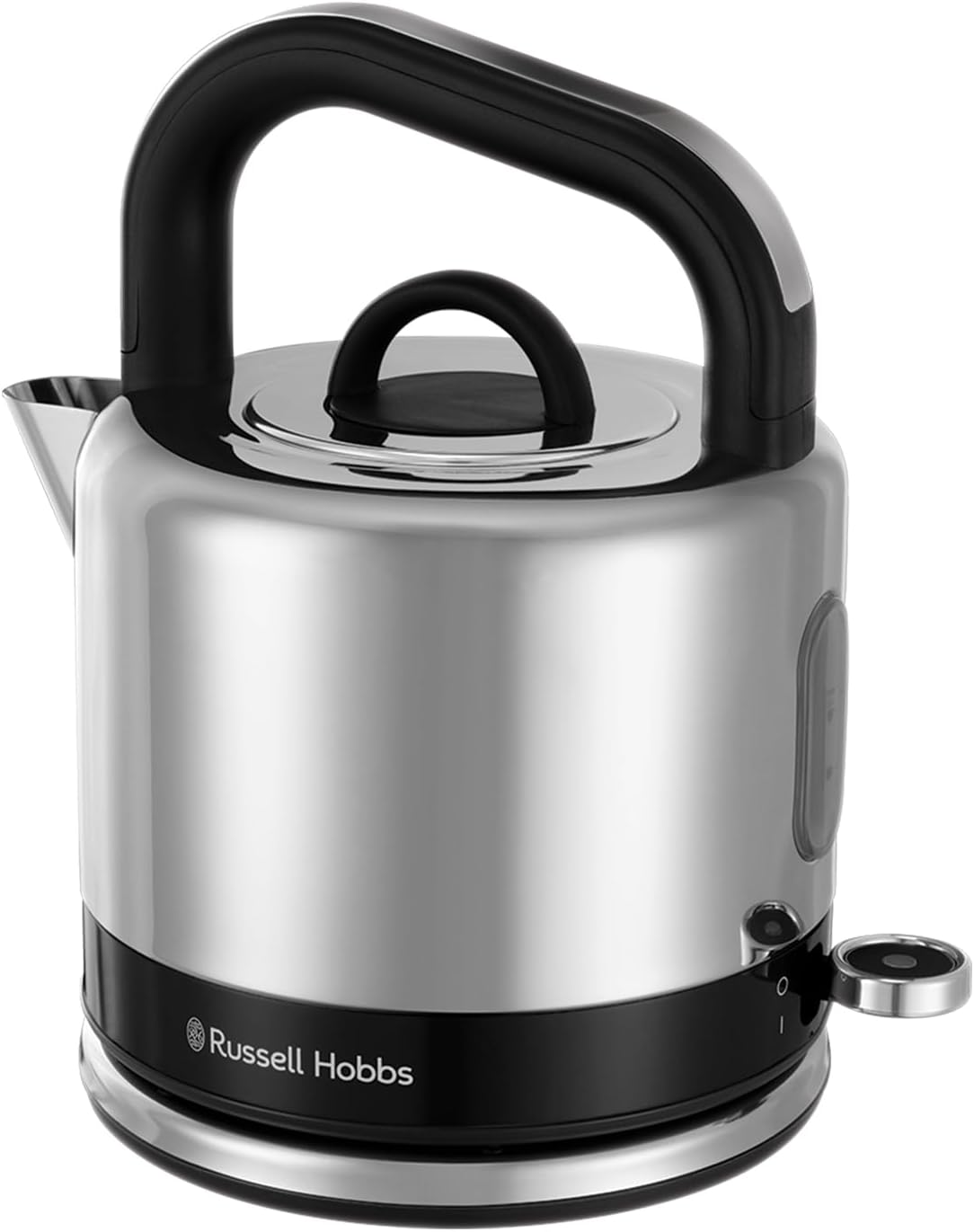 Russell Hobbs Distinctions 1.5L Cordless Electric Kettle (Fast boil, 3KW, Removable washable anti-scale filter, Pull to open lid, Perfect pour spout, Stainless Steel & Black )