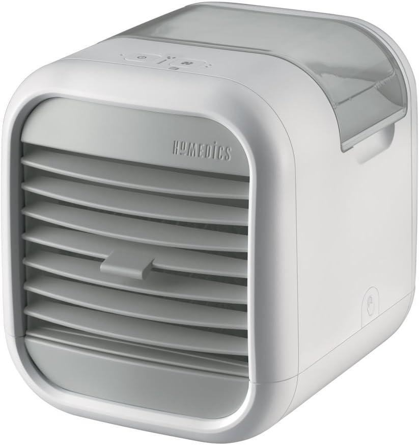 Homedics MyChill Personal Space Cooler, 2 Fan Speeds, For Office, Bedroom, Lounge, Easy Fill Tank, Chill Rooms by up to 7 Degrees, 1.2 m Cooling Area, White