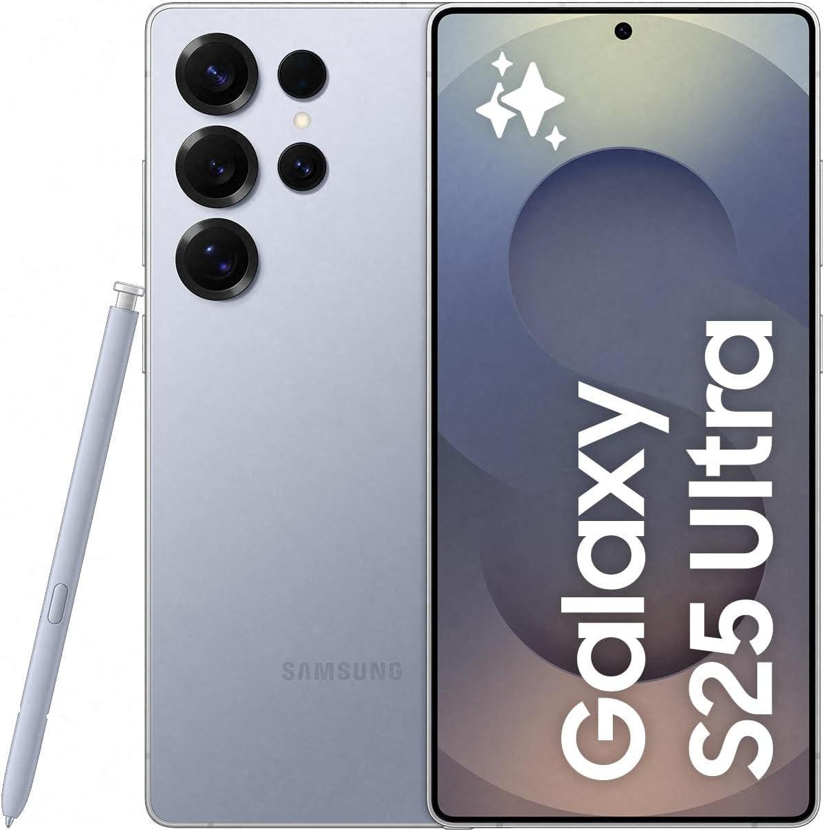 Samsung Galaxy S25 Ultra AI Smartphone, Titanium Silverblue, Galaxy AI, 12GB Memory, 256GB Storage, 200MP Camera, S Pen Included