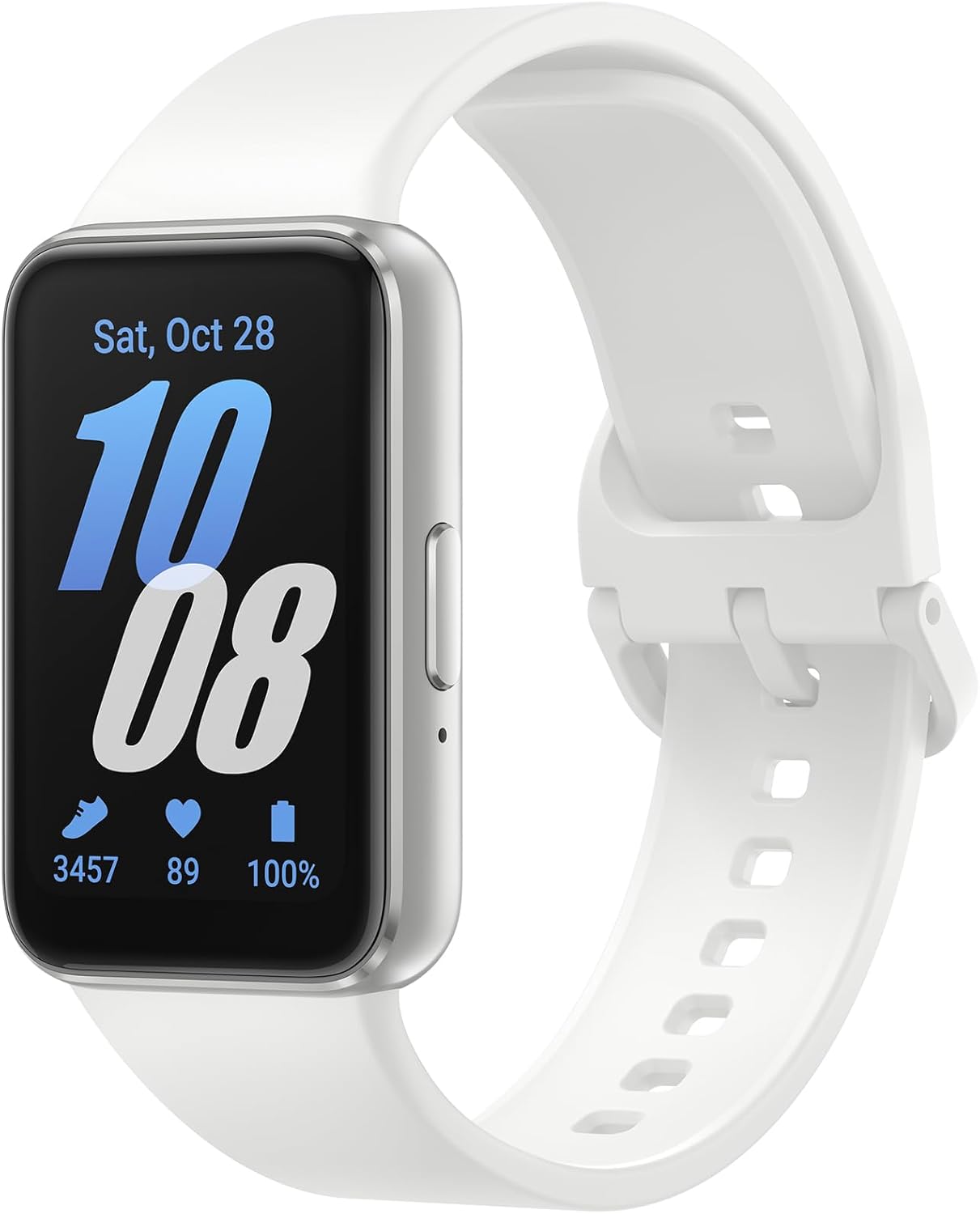 Samsung Galaxy Fit3 Light and Sleek Fitness Band, 13 Days Battery, 100+ Exercises and Sleep Tracking (Silver, Compatible with Android only)
