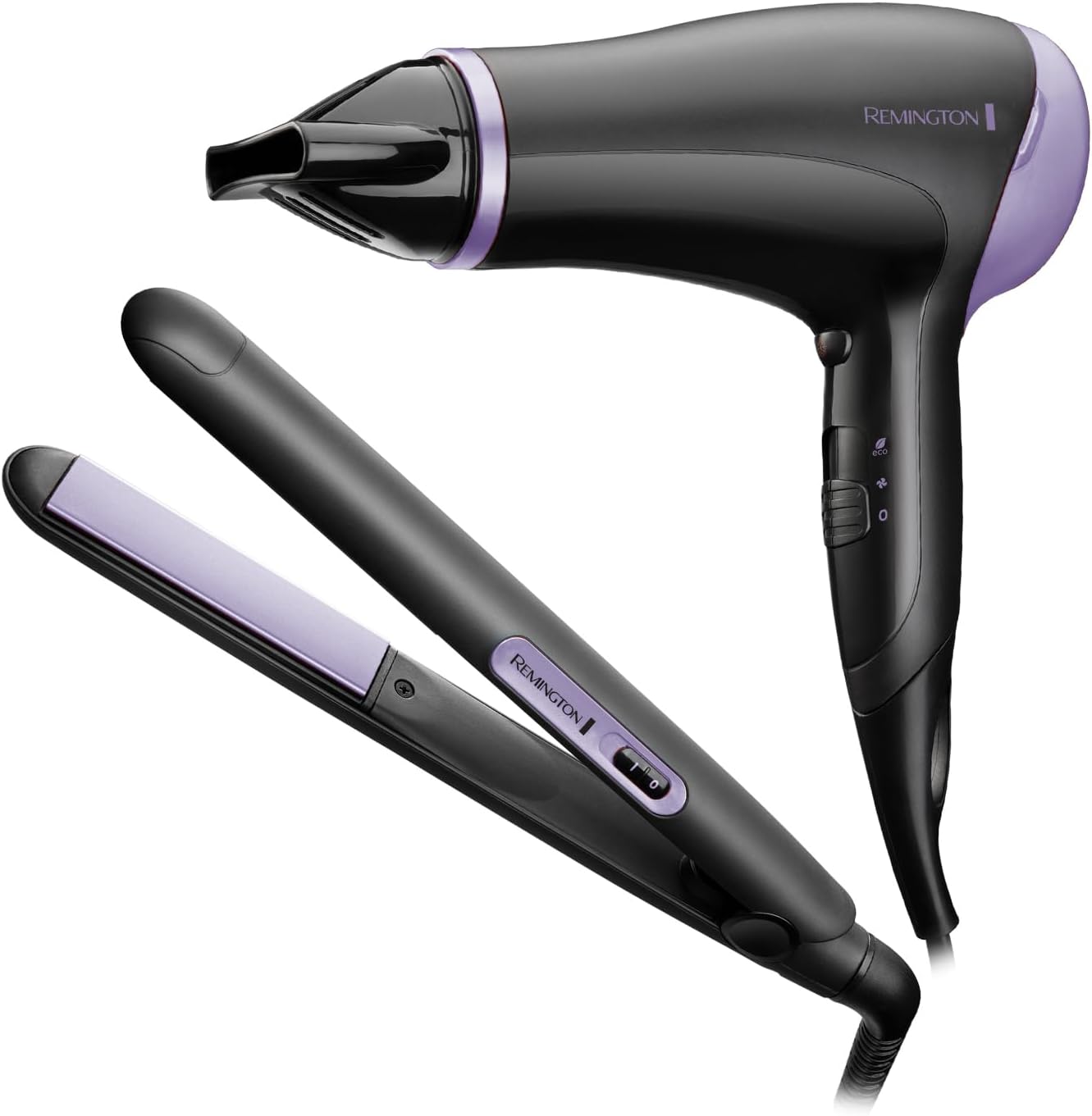 Remington Hair Straightener and Hair Dryer (Hair Care Gift Set: Slim Ceramic Hair Straightener and 2000W Hair Dryer with Concentrator) Style Essentials