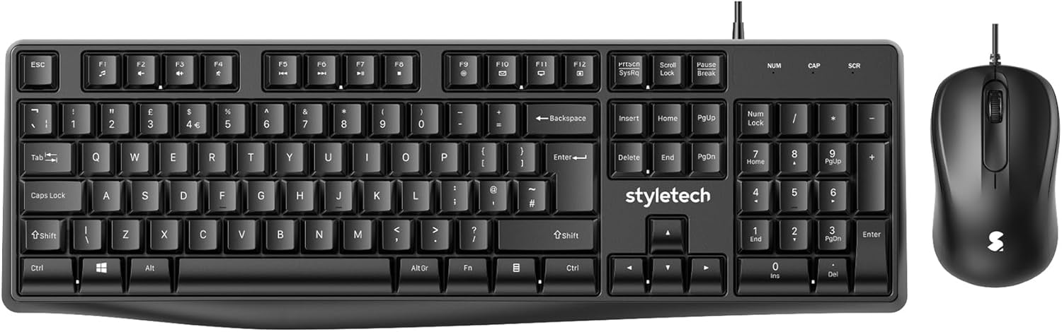 Styletech MK100 Wired Keyboard and Mouse Bundle – Reliable, Comfortable, and Plug-and-Play