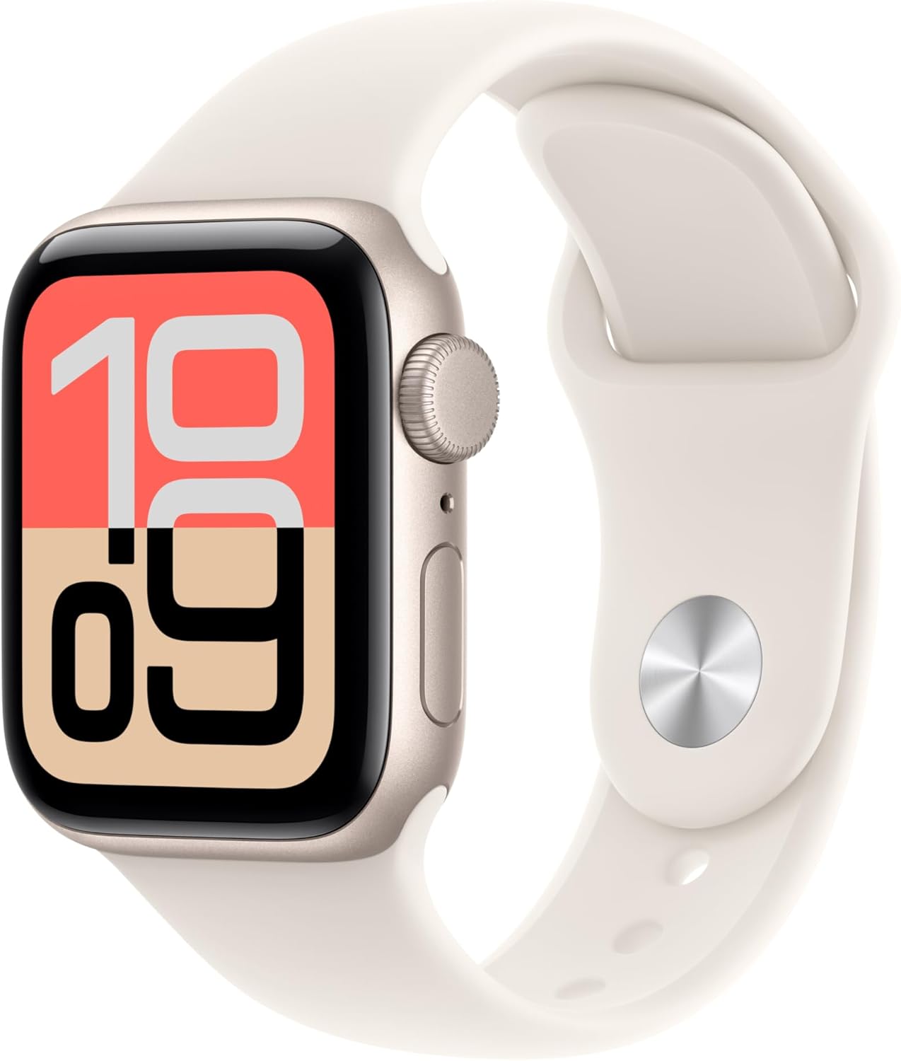Apple Watch SE 3 GPS 44mm Smartwatch with Starlight Aluminium Case with Starlight Sport, Fitness and Sleep Trackers, Heart Rate Monitor, Always-On Display, Water Resistant