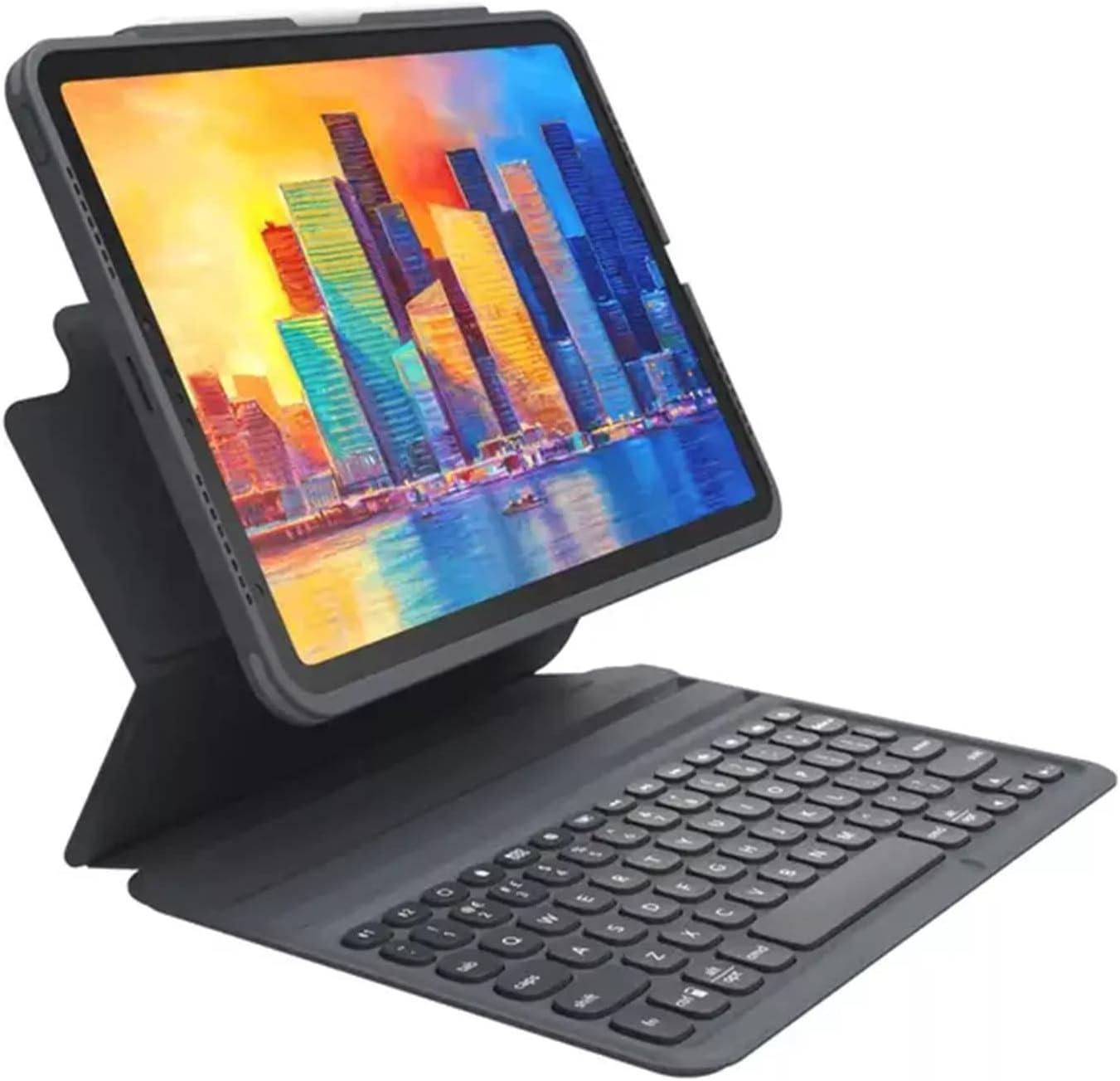 Zagg Pro Keys Keyboard and Case with Pencil Holder made for Apple iPad Air 10.9 (4th + 5th Gen), Backlit Laptop-Style Keys, QWERTY UK/US layout, Auto Sleep/Wake Function, Black/Gray