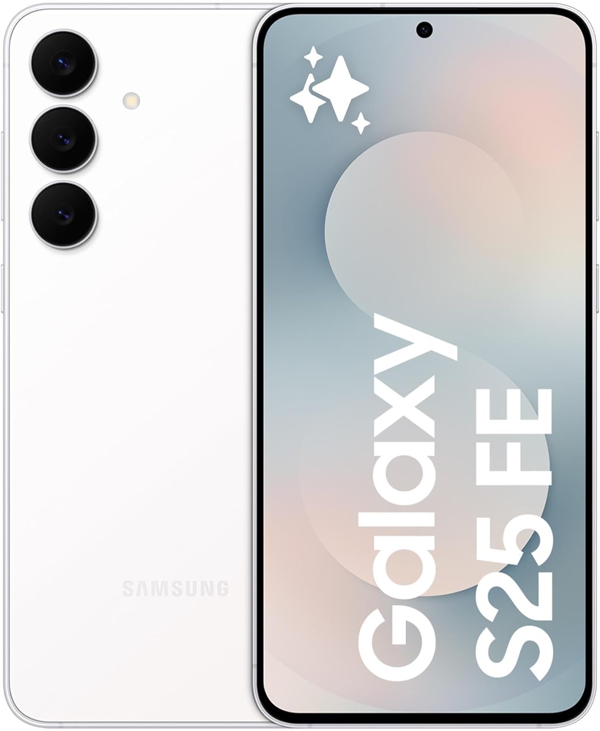 Samsung Galaxy S25 FE - White, 256GB Storage, 8GB Memory, AI Smartphone, Slim 7.4mm Frame, 6.7" FHD Display, 50MP Camera, Exynos 2400, 4900 mAh Battery