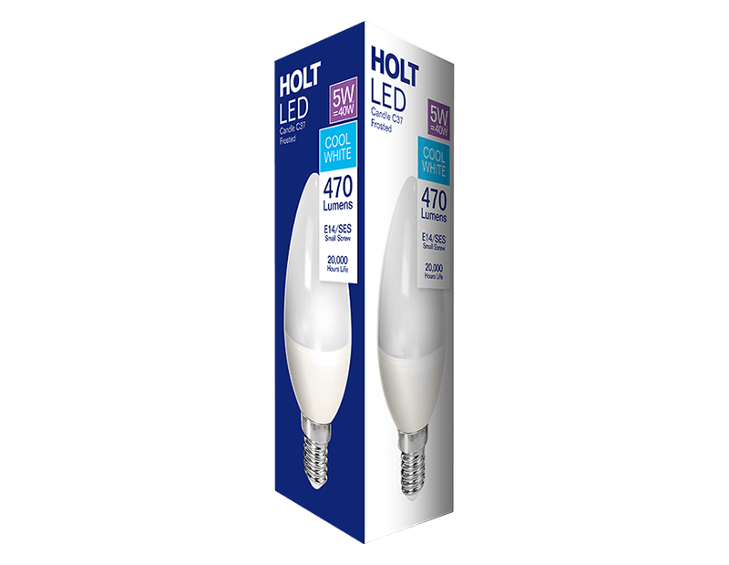 LED Candle Bulb 5W C37 E14/SES Cool White