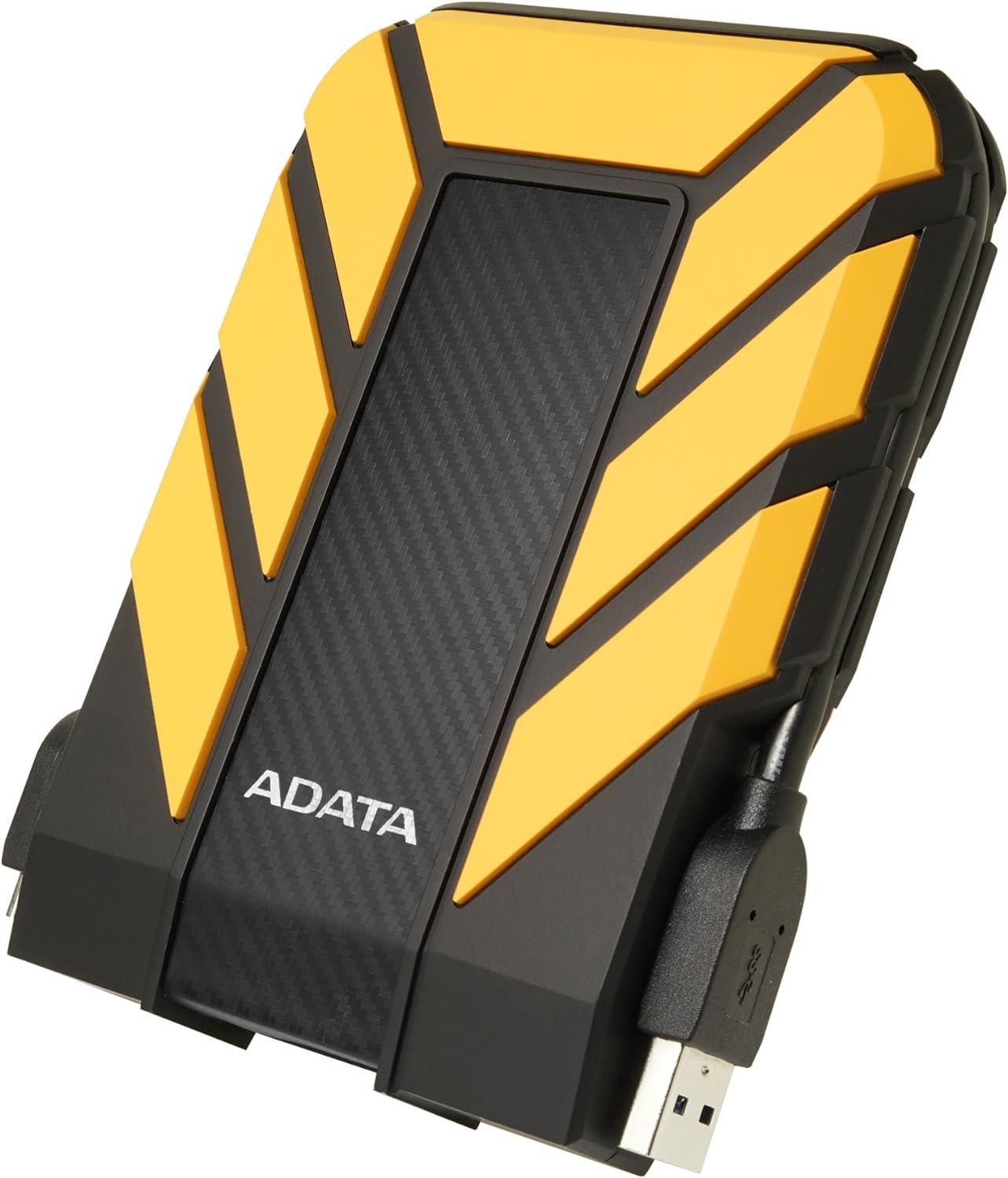Adata Pro Durable 1TB USB 3.1 Portable External Hard Drive IP68 Waterproof, Shockproof, Dustproof for PS5, PC, PS4, Xbox, Yellow