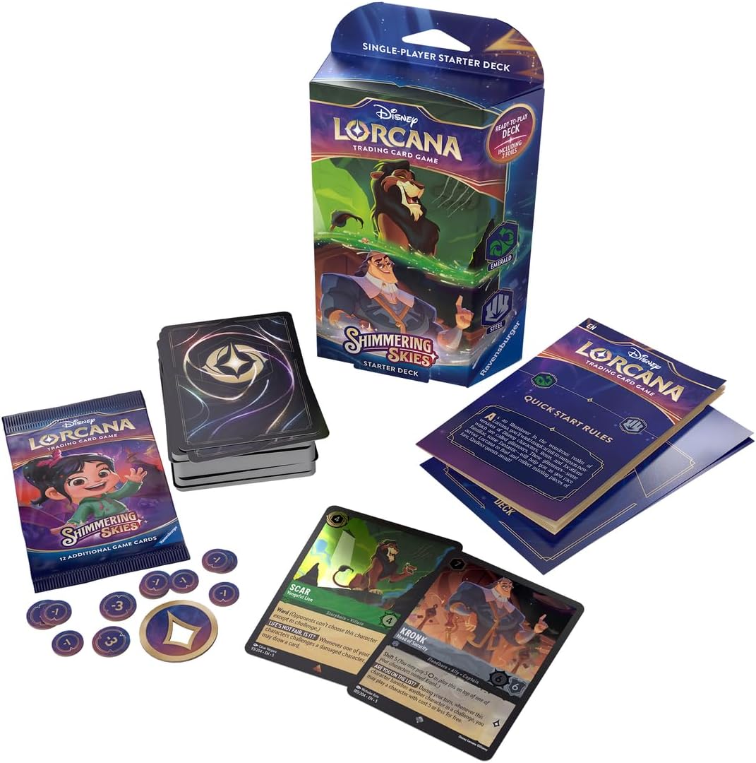 Disney Lorcana Trading Card Game for Adults and Kids Age 8 Years Up - Starter Deck A - Set 5: Shimmering Skies - Collectable TCG