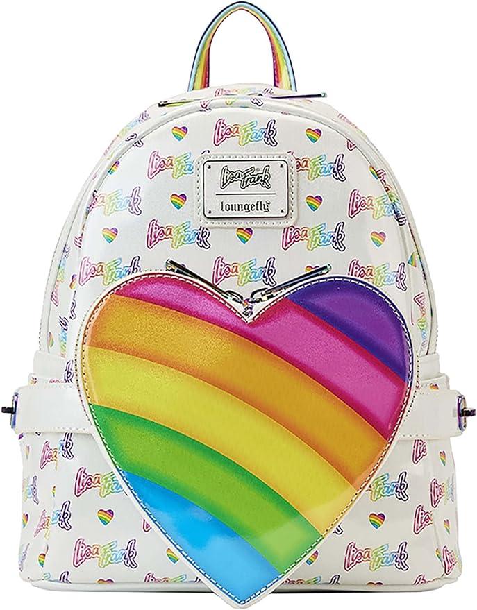 Lisa Frank Logo Heart Detachable Rainbow Bag Mini Backpack