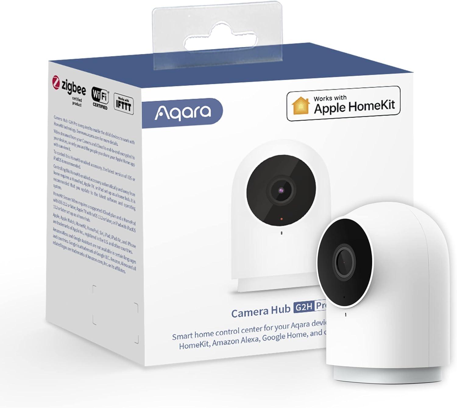Aqara Security Camera Hub Indoor G2H Pro, 1080p HD HomeKit Secure Video Indoor Camera, Night Vision, Two-Way Audio, Zigbee Hub, Plug-in Cam Compatible with Alexa, Google Assistant, Works with IFTTT