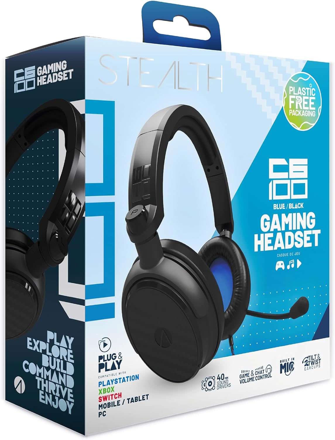 Stealth C6-100 Multi-Format Headset - Blue Headphone PS5, PS4, Xbox ONE, Nintendo Switch, PC, Mobile and Tablet