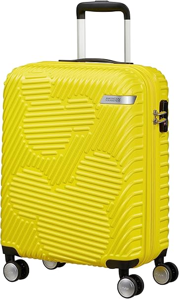 American Tourister Wavebreaker Disney, Spinner, Cabin Size Suitcase Mickey Mouse Clouds Yellow 55 x 40 x 20 cm