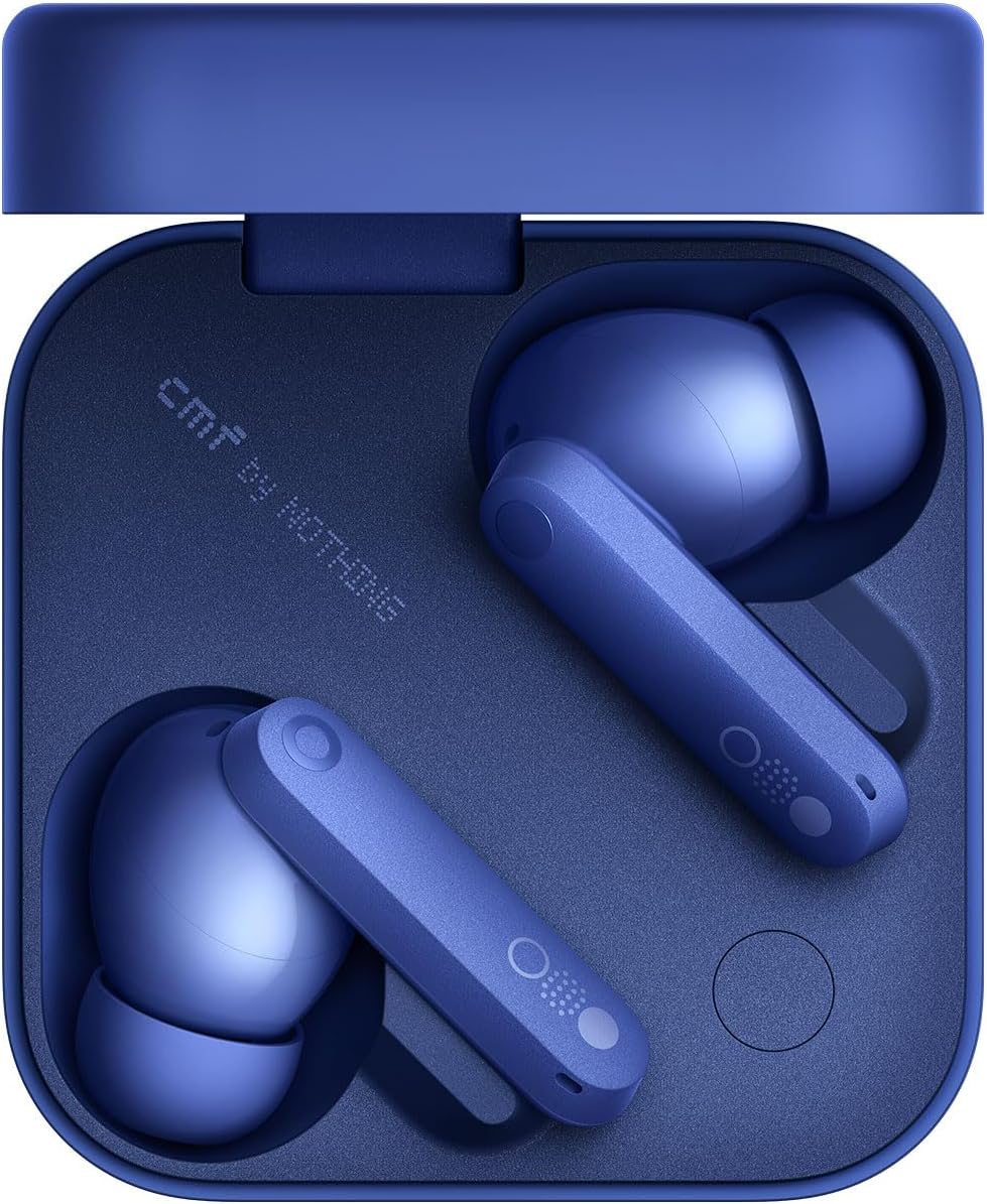 NOTHING CMF Buds Pro 2 - Blue, Wireless Earbuds, Hi-Res Audio with LDAC, 50 dB Hybrid Noise Cancelling Earbuds, Ultra Bass Technology, Bluetooth 5.3, 43H Play Time with Charging Case, 6 HD Mics Headphones