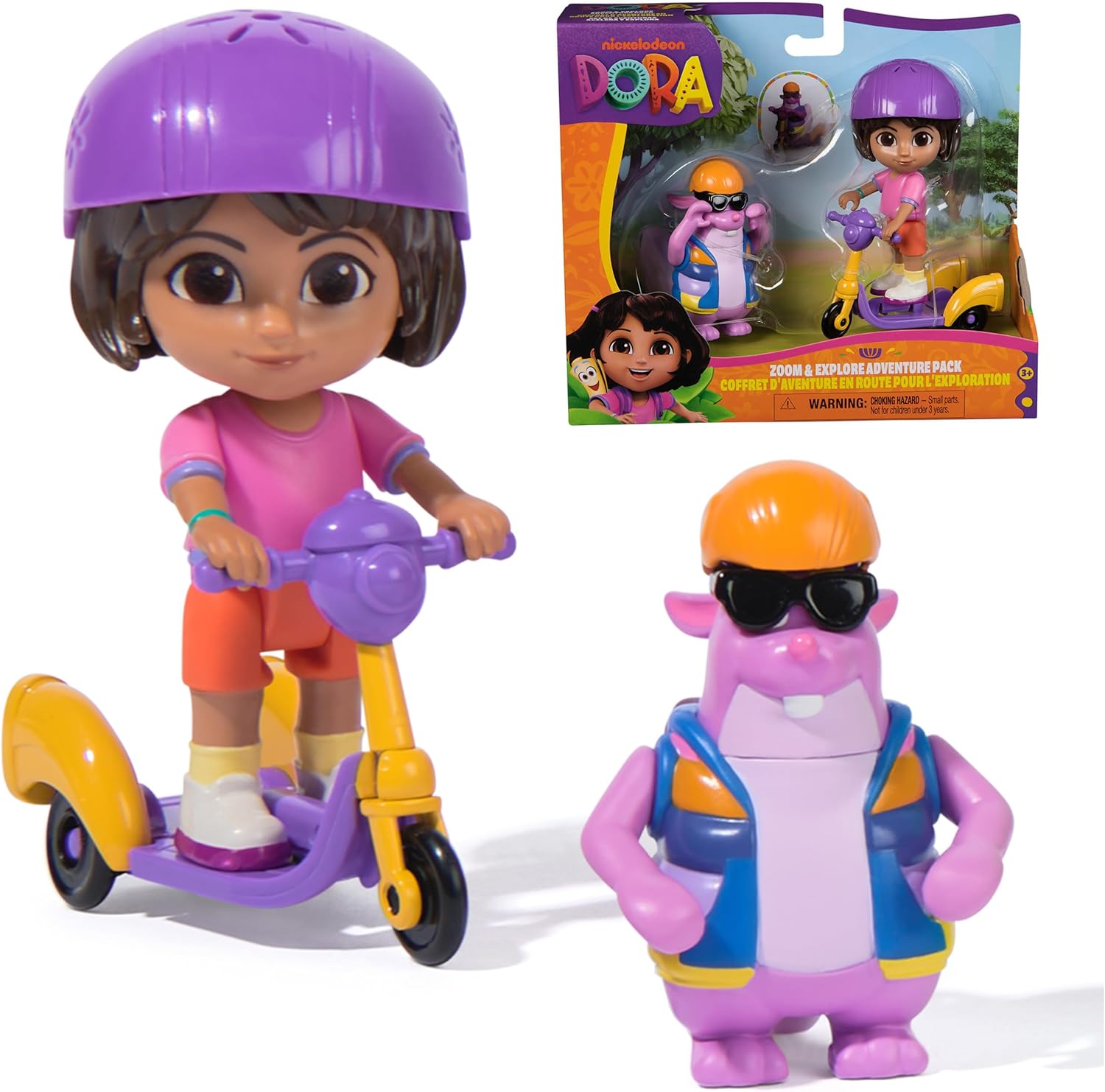 DORA Adventure Pack with Squirrel Tico - Mini Playset with 2 Figures (approx. 9 cm) and an Accessory with Function