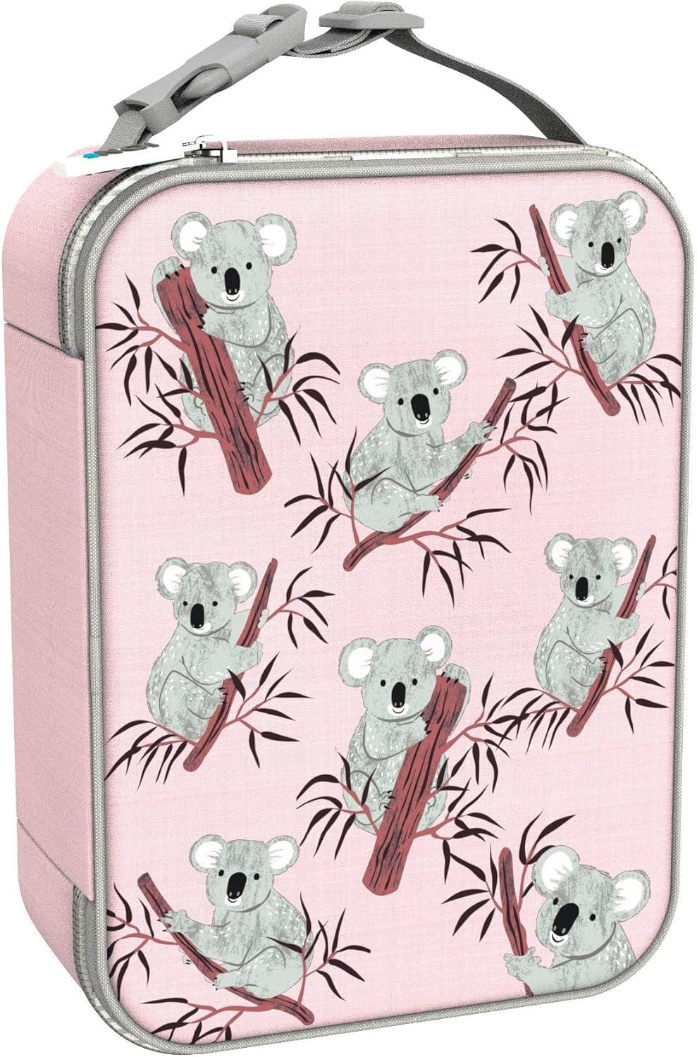Ion8 Lunch Bag, Insulated, Koala, Medium, Easy Access 3-Sided Zip, Write-On Name Patch, Freshness & Insulation for 6 Hours, Elasticated Mesh Pocket for Bottles, Machine Washable, Polyester Material