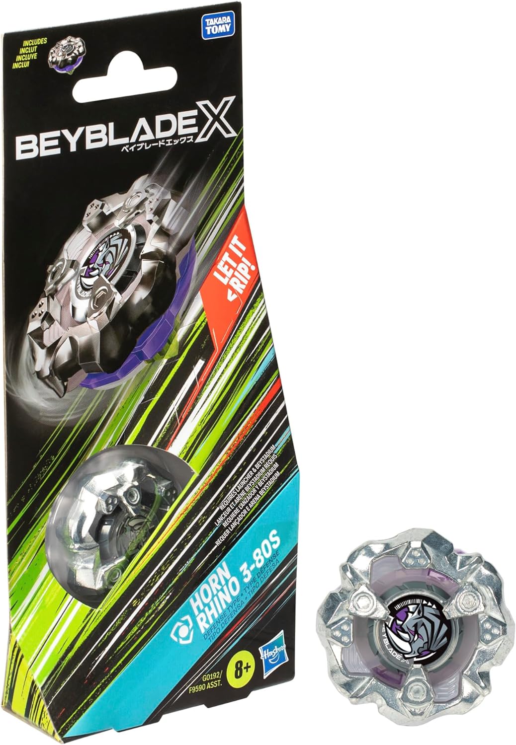 Beyblade X Horn Rhino 3-80S Top Booster Pack Set