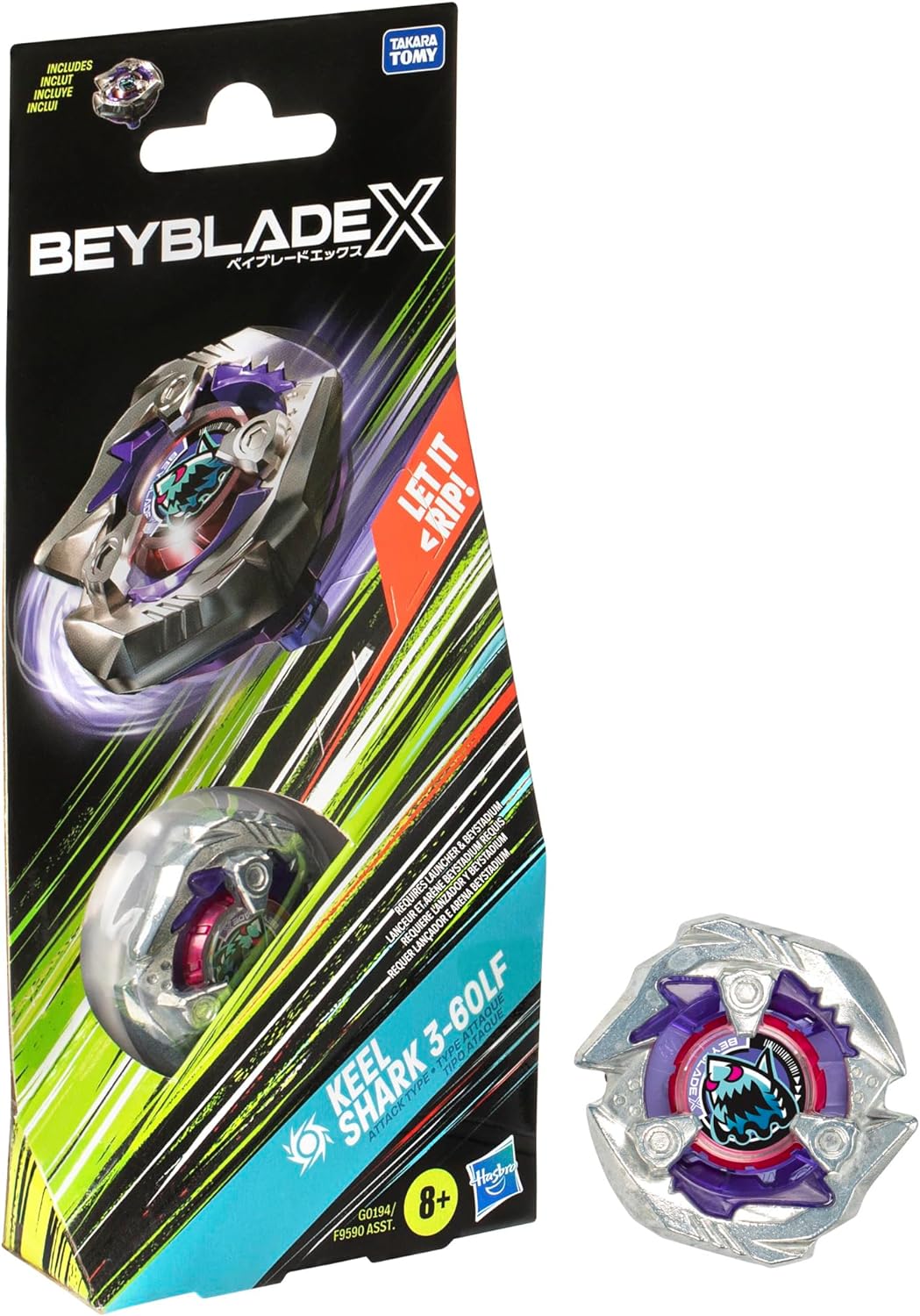 Beyblade X Keel Shark 3-60LF Top Booster Pack Set