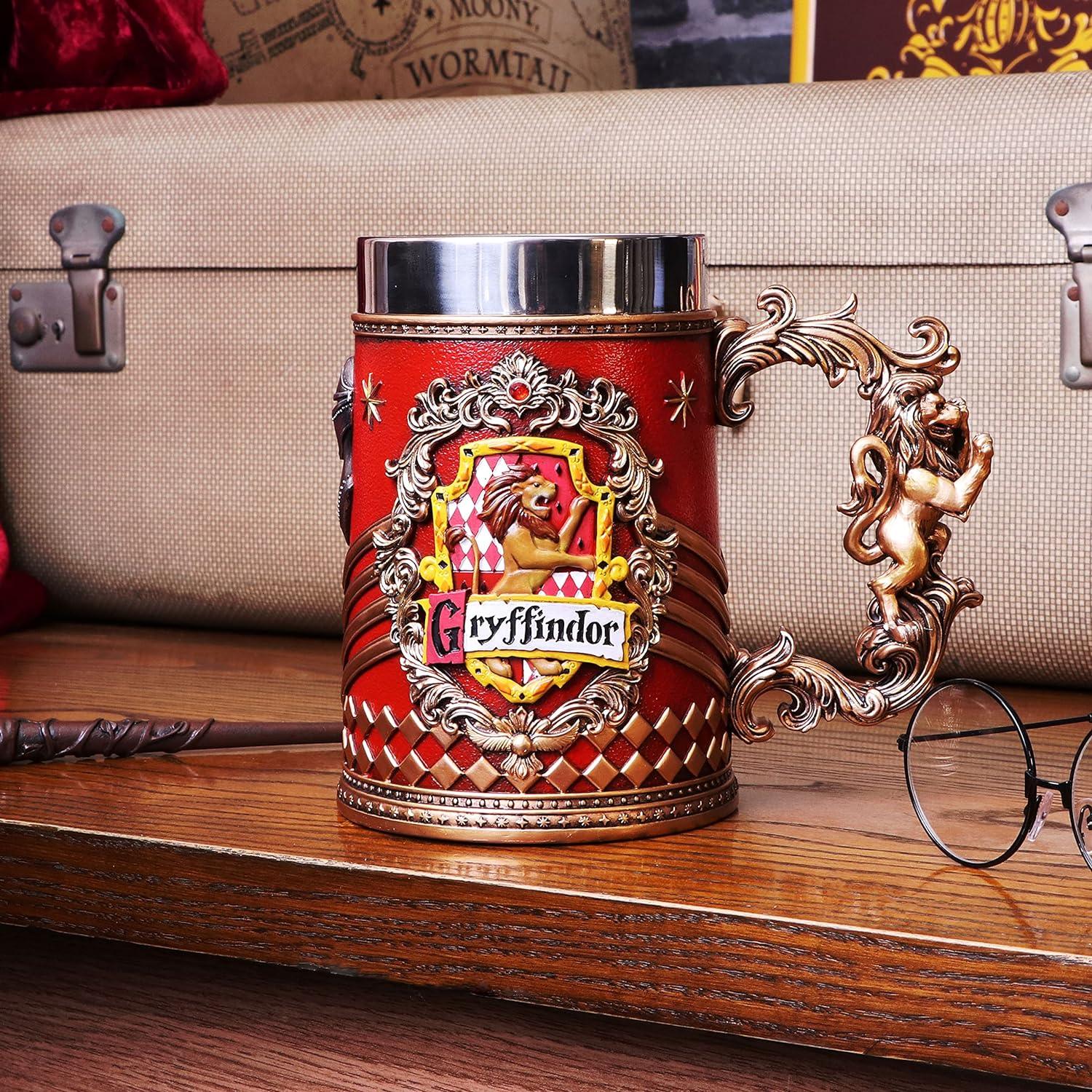 Officially Licensed Harry Potter Gryffindor Hogwarts House Collectible Tankard, Red Gold, 15.5cm