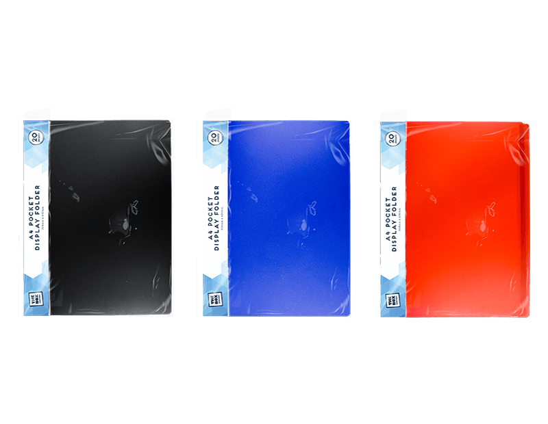 A4 Pocket Display Folder - 20 Pocket, Random Colour Delivery