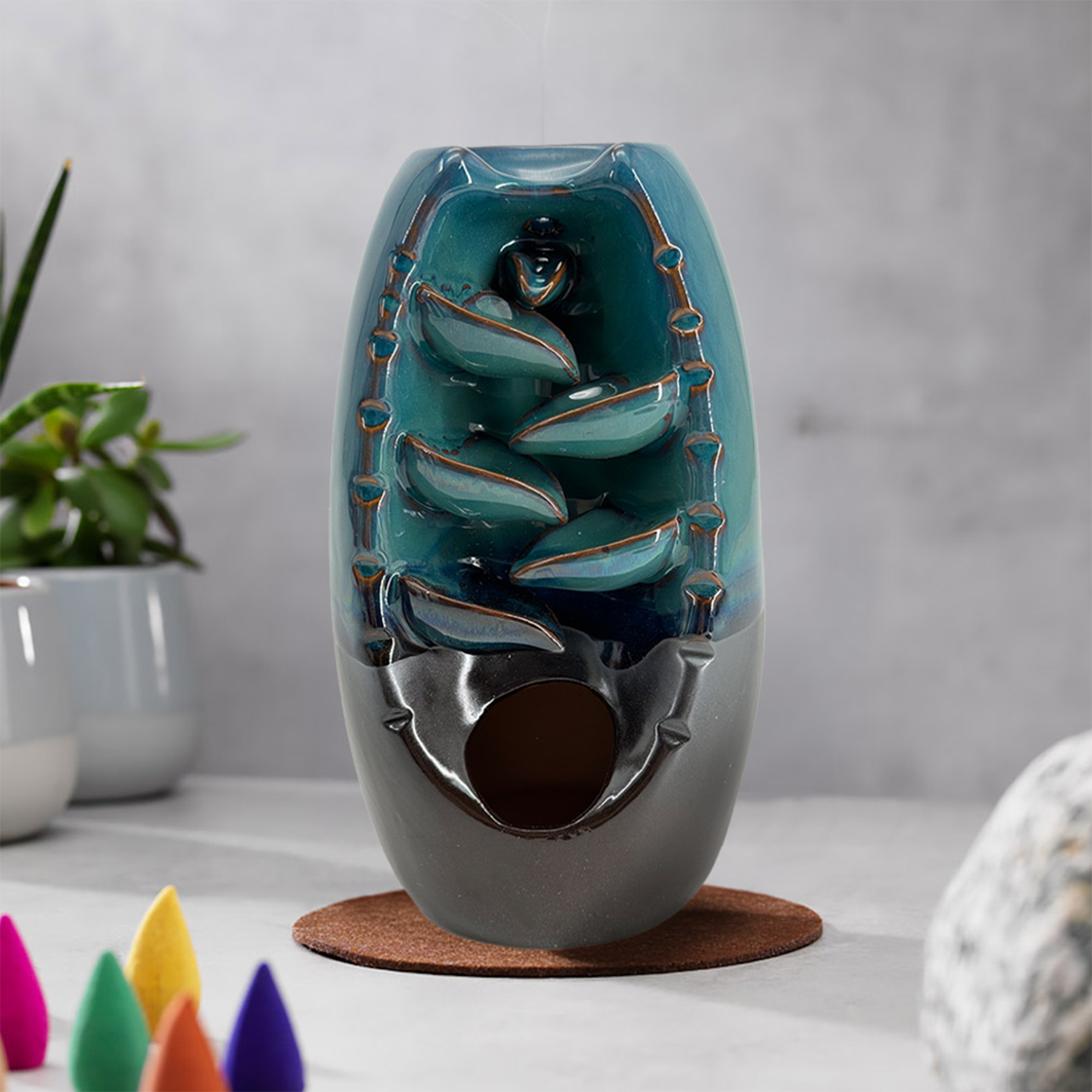 Well Being Cascading Smoke Incense Burner Backflow Design
