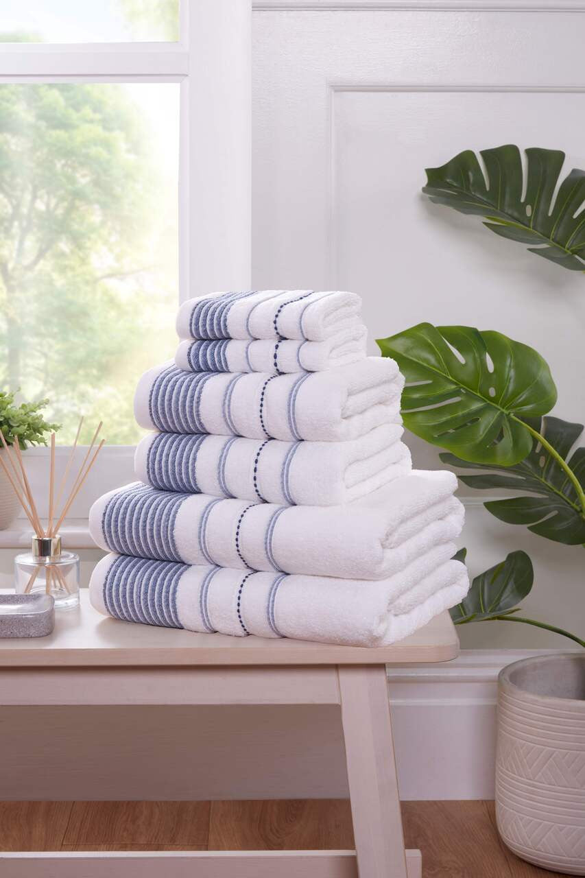 Dakota Stripe 6Pc Towel Bale Blue