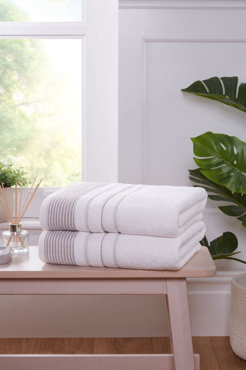 Dakota Stripe Bath Sheet Natural