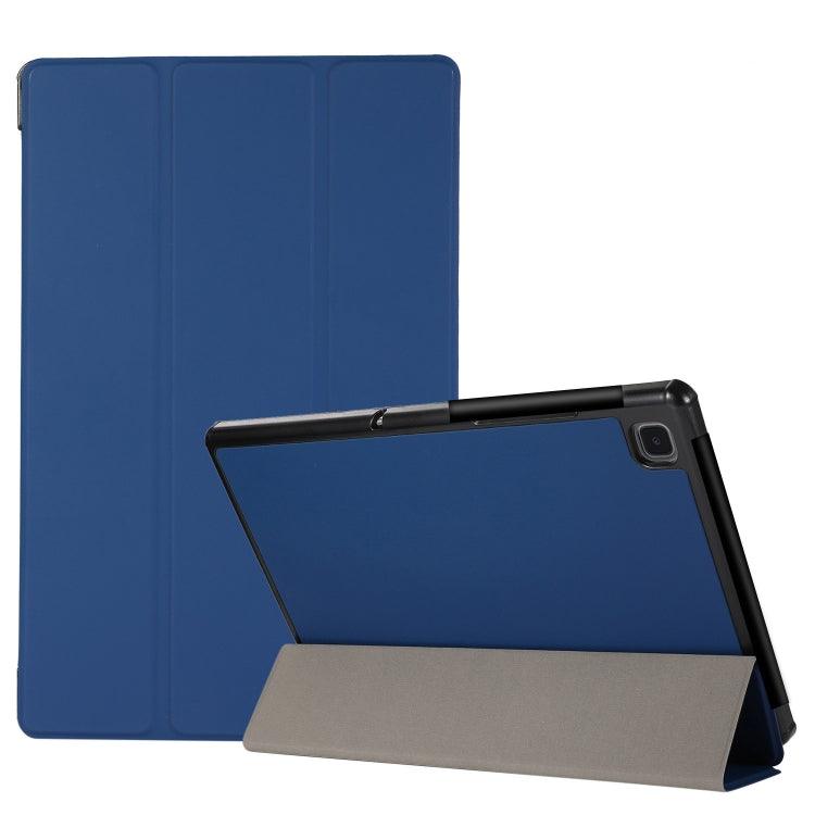 3-folding Skin Texture Horizontal Flip TPU + PU Leather Case Cover with Holder Samsung Galaxy Tab A7 10.4 (2020) T500 / T505 (Navy Blue)