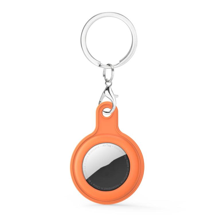 Gel Leather Case Cover Cover with Switchable Keychain Ring Apple AirTag (Orange)