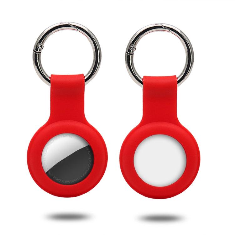 Silicone Case Cover with Keychain Ring for AirTag (Red)
